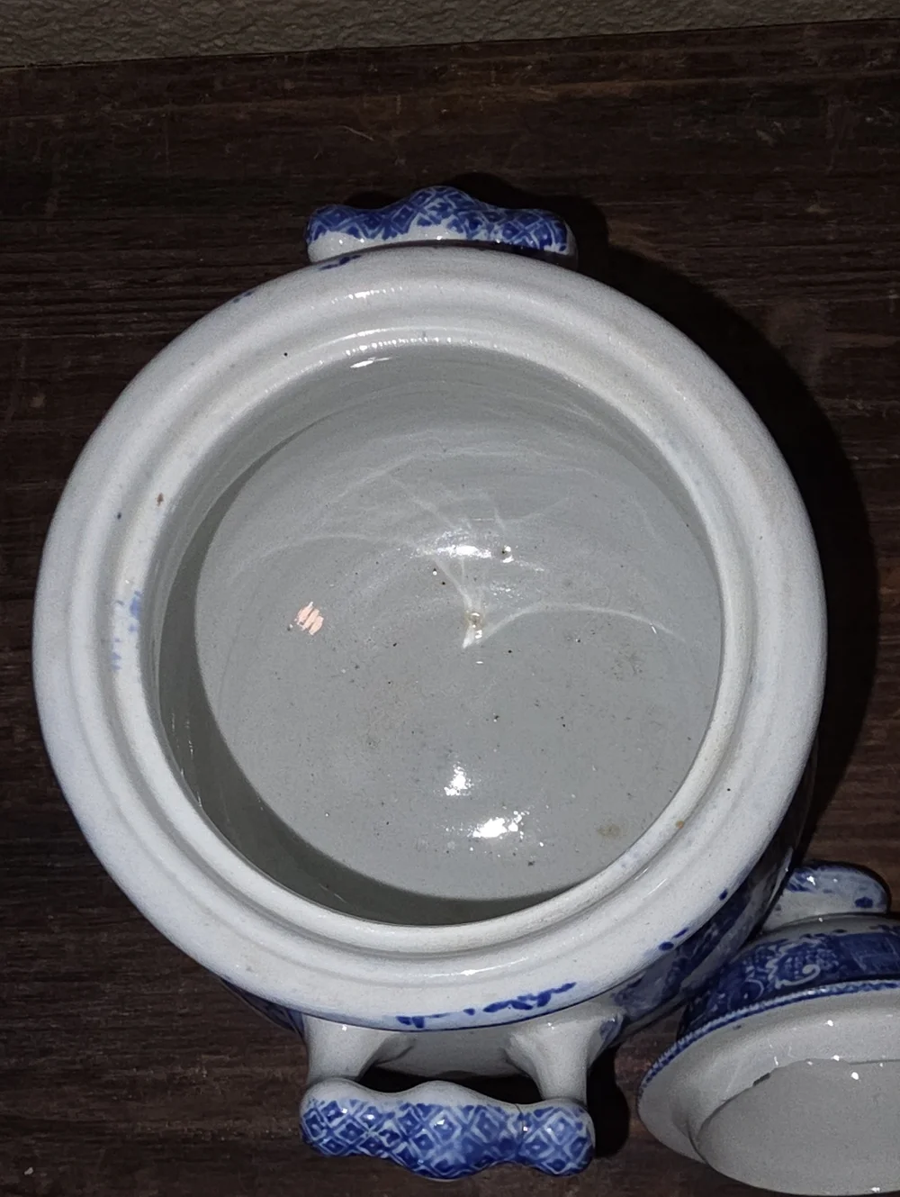 Antique English Blue Willow Lidded Vegetable Tureen W. Adams & Co Staffordshire